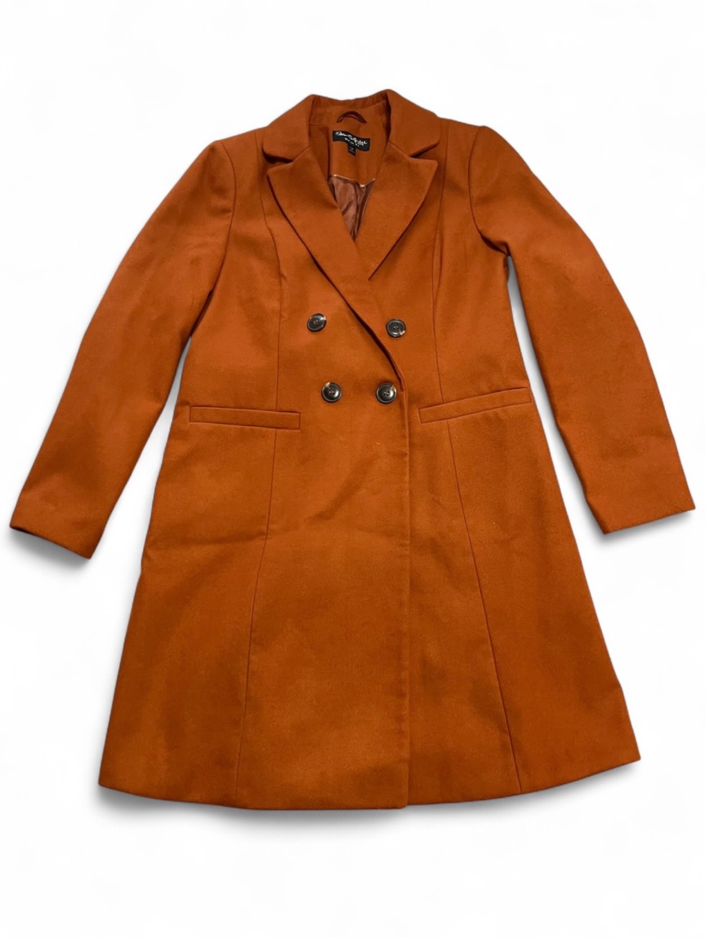 Miss Selfridge Double-Breasted Women's Coat in Rust Orange